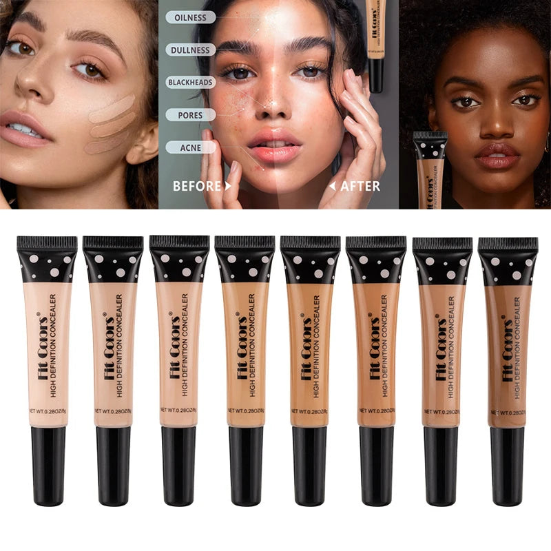 Full Cover Liquid Concealer 8 Color Air-permeable Natural Brightening Makeup Eye Dark Circles Cream Cosmetic