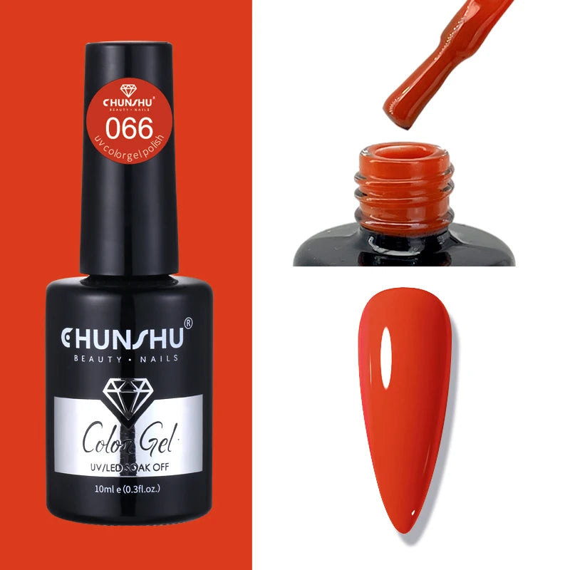 CHUNSHU 10ml Gel Nail Polish Soak Off Semi-Permanent Varnish Professional Salon UV LED Nails Art Gel No Smell All Seasons Colors