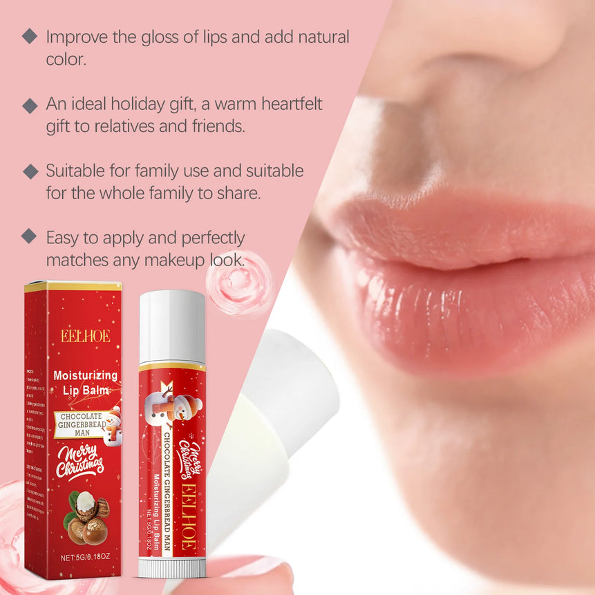 Festive Christmas Lip Balm, Intensive Hydrating & Nourishing Lip Care Formula, Soothing Lip Treatment Stick, Holiday Limited Edi