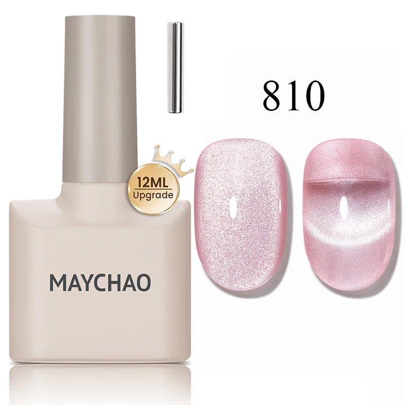 MAYCHAO 10ml Cat Magnetic Gel Nail Polish Cat Eye Glitter Effect Semi Permanent Soak Off UV Gel Varnish Manicure For Nail Art