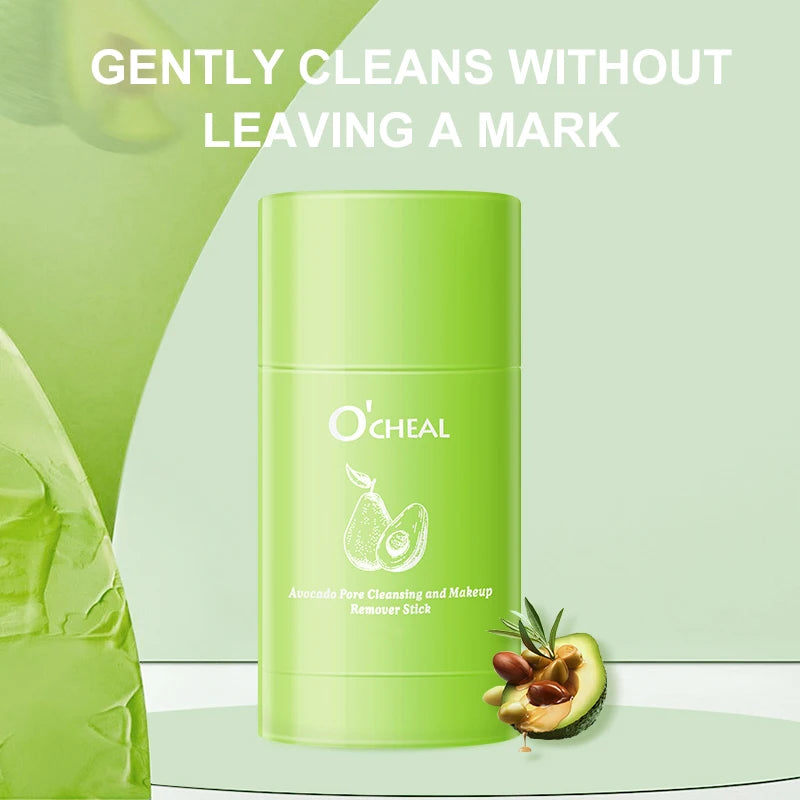 Ocheal Portable Avocado Makeup Remover Deep Cleaning Balm Gel Cream Stick Moisturizing Skin Care