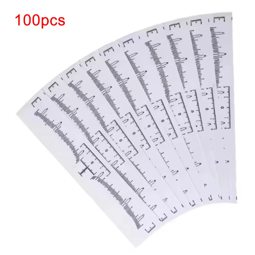 20/50/100 Pcs Eyebrow Ruler Stencils - Disposable Brow Ruler Sticker, Brow Measuring Shaper Tool, Eyebrow Mapping Makeup Tool