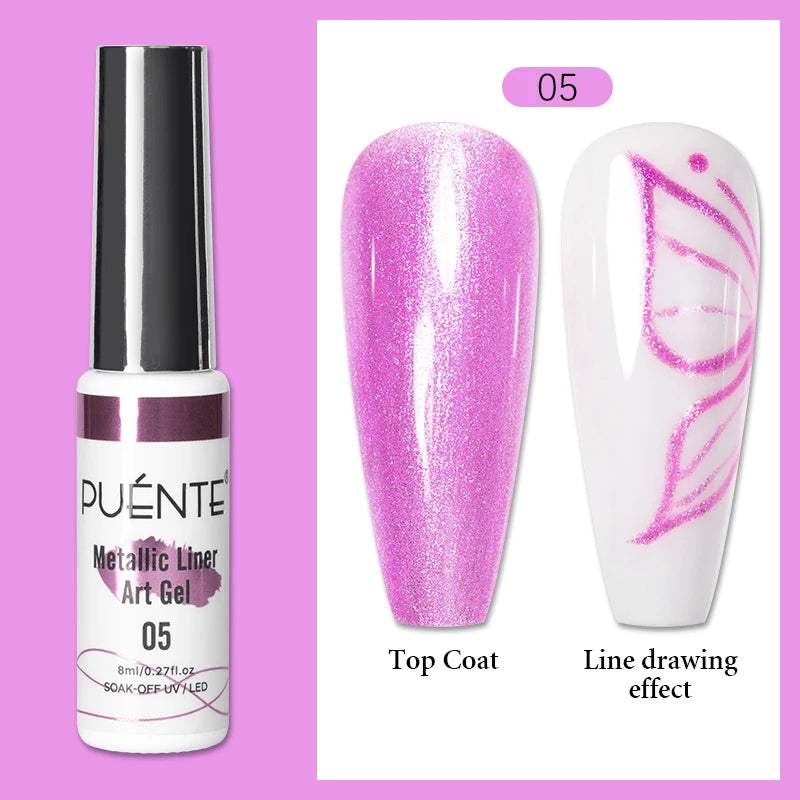 8ML Christmas Sparkling Reflective Diamond Glitter Liner Gel Nail Polish Soak Off UV Semi-Permanent Nail Art Varnish Manicure