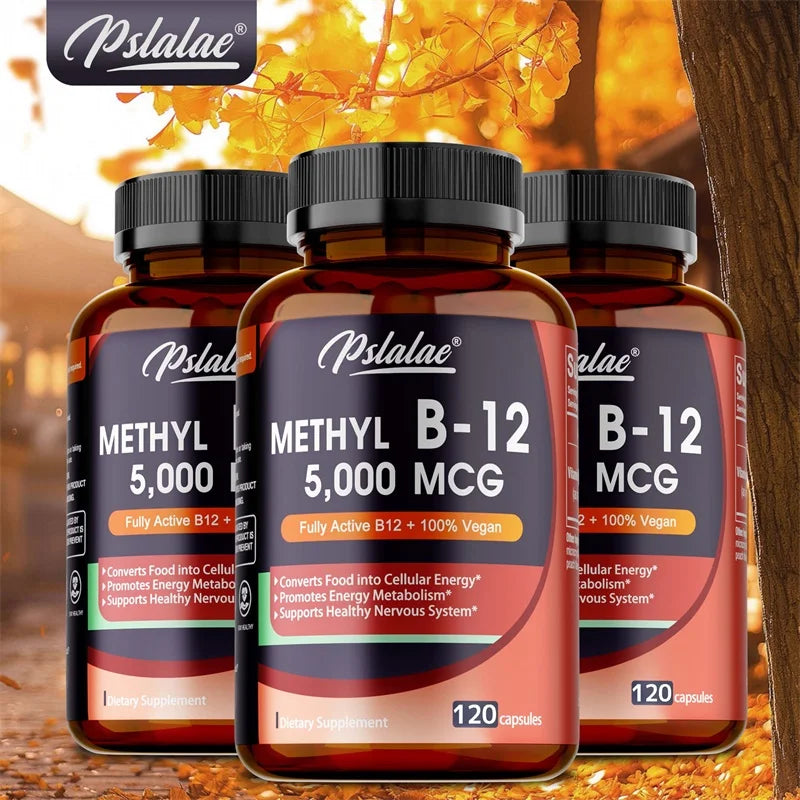 Vitamin B12 - 5000 MCG Supplement -Benefits Brain & Heart Function, Supports Memory, Learning, Helps Boost Natural Energy