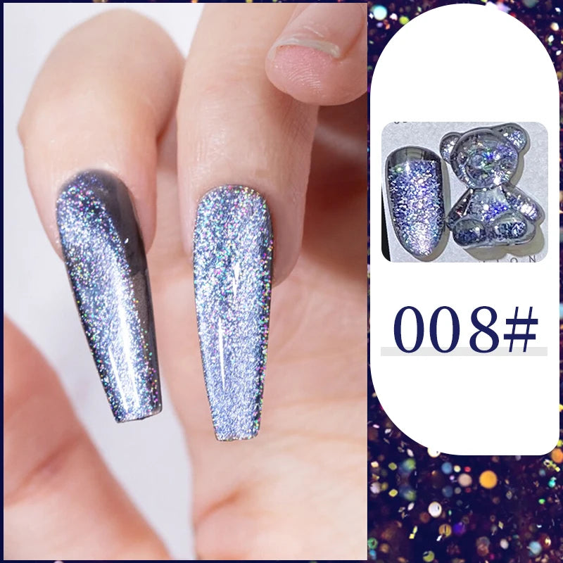15ml Super Reflective Flash Disco Nail Gel Polish Relective Glitter Semi Permanent Nail Art Varnish For Manicures