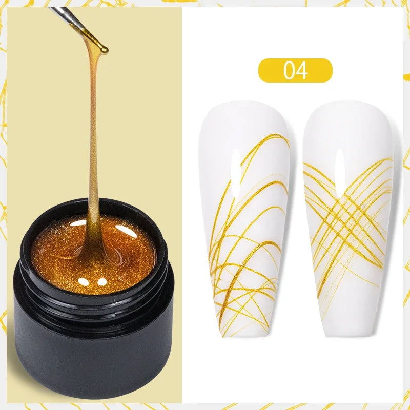 PUENTE Sparkle Platinum Gel Nail Polish 5ML Shiny Gold Silver Glitter Painting Gel Drawing Semi Permanent Varnish For Manicure