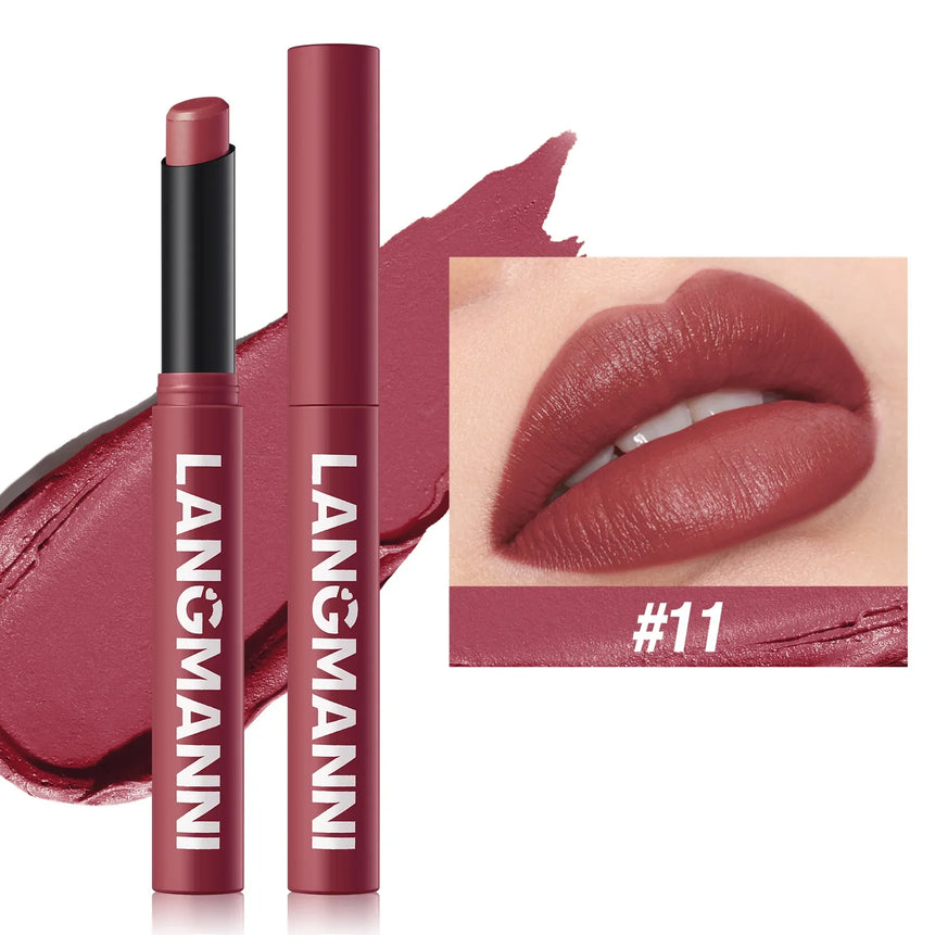 12 Color Matte Lipstick Non-Stick Cup Long-Lasting Velvet Finish Lipstick Pen  Smooth Matte Lip Color Waterproof Non-Fading
