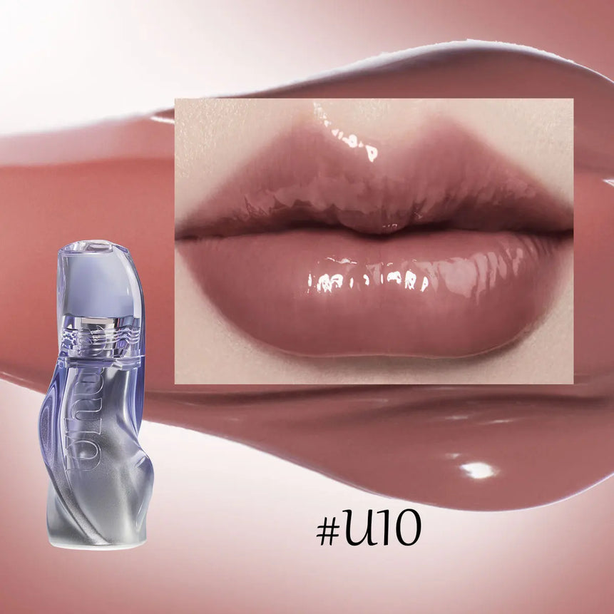 Uhue Water Gloss Mirror Lip Glaze,Lightweight & Non-Sticky,Mirror-like Shine,Plumping Effect,Glossy Brightening,Special Edition