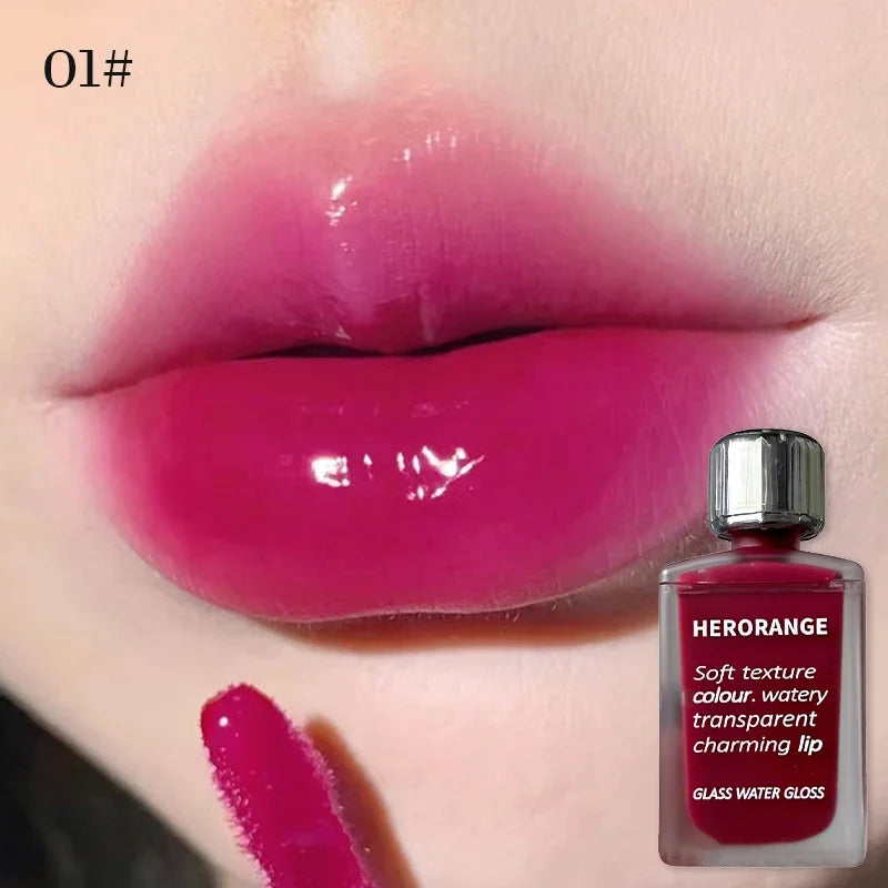 Punk Juice Red Lip Gloss Black Mirror Water Light Lip Glaze Jelly Glass Lip Oil Waterproof Lipstick Nude Clear Tint Makeup