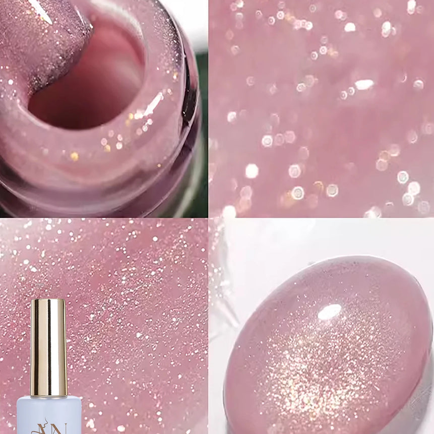 MIANEL1-12pcs 12ML Pink Blue White Green Series With Explosive Glitter Gel Nail Polish, Popular Yun Brocade Diamond Gel Polish
