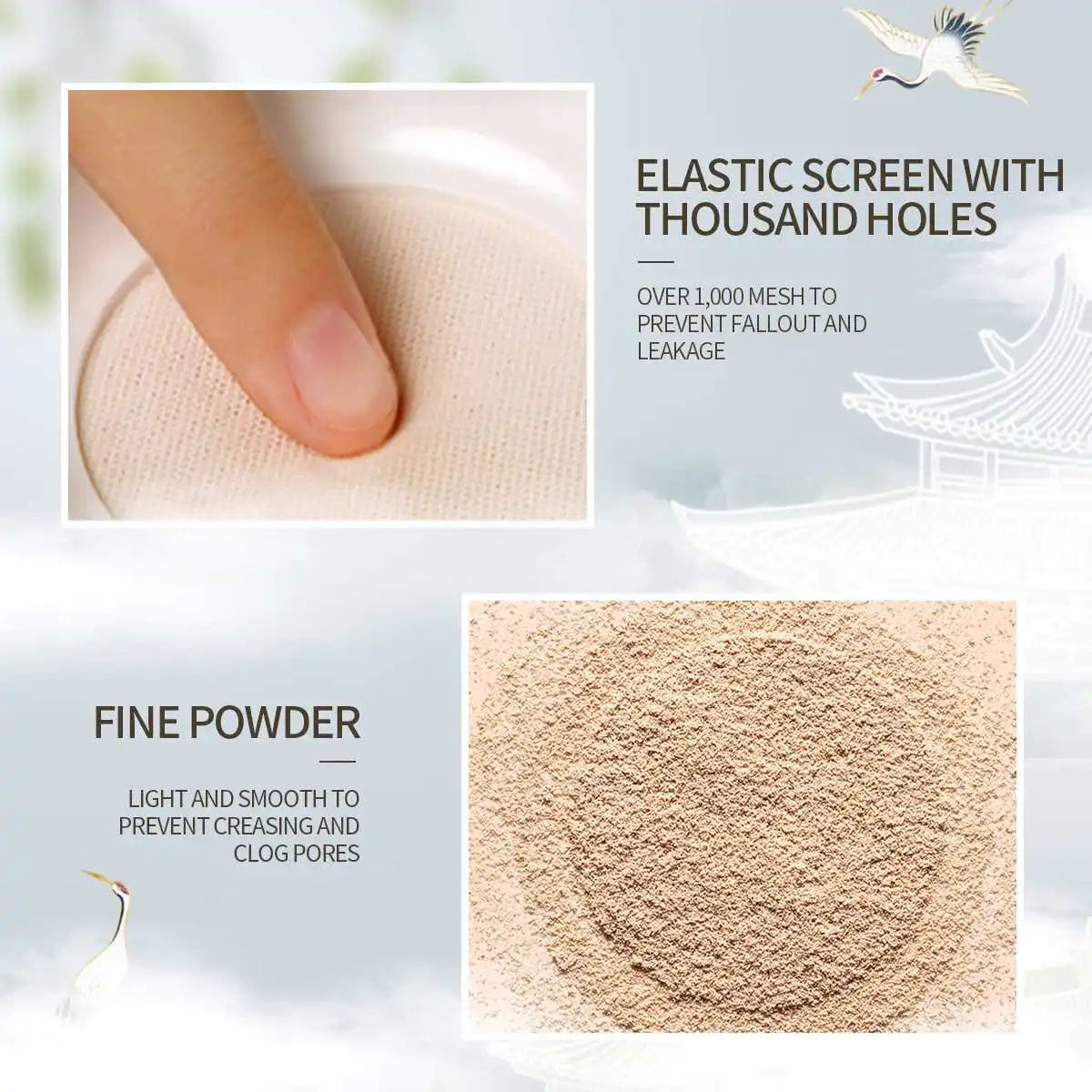 CATKIN Air Loose Setting Powder Oil Control Matte Natural with Puff, Makeup Loose Powder