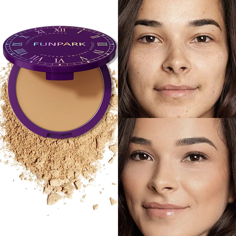 5 Colors Matte Full Natural Coverage Pressed Powder Oil Control Weightless Finishing Powder Foundation Makeup Concealer Cosmetic