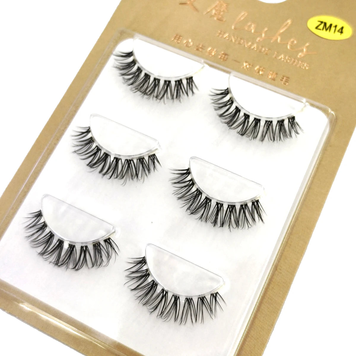 NEW 3Pairs 5d Mink Lashes 3D Mink Eyelashes Invisible Band Natural Black Mink False Eyelash Full Strip cilios posticos Reusable