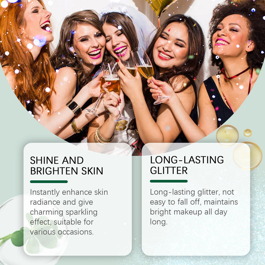 Shining Glitter Spray Fashion Highlighter Powder Spray for Hair Body Clothing Lasting Radiant Glow for Christmas Holiday Party