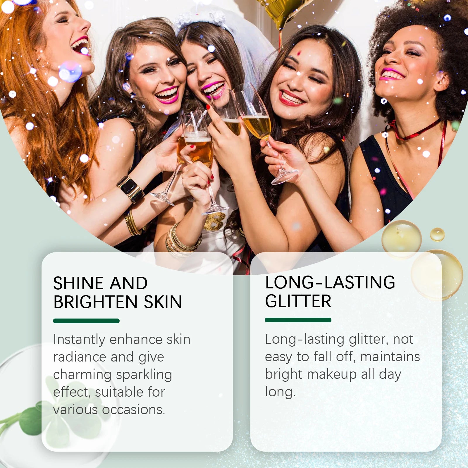 Shining Glitter Spray Fashion Highlighter Powder Spray for Hair Body Clothing Lasting Radiant Glow for Christmas Holiday Party