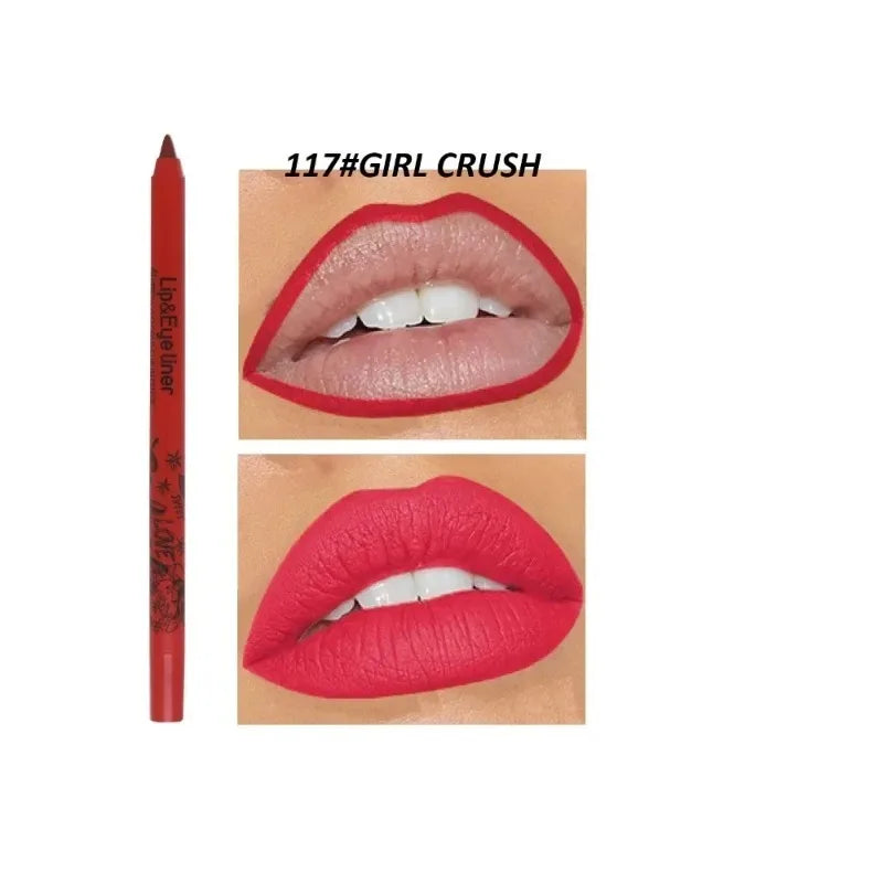 20 Color Matte Lip Liner Outline Lipstick Pen Long-lasting Waterproof Lip Tint Pencil Makeup Lip Contouring Pen Woman Cosmetic