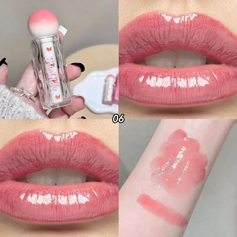 SHAQINUO Shiny Transparent Lip Gloss: Moisturizing Matte Mist Finish Pink Tone Plumping Luminous Lip Gloss