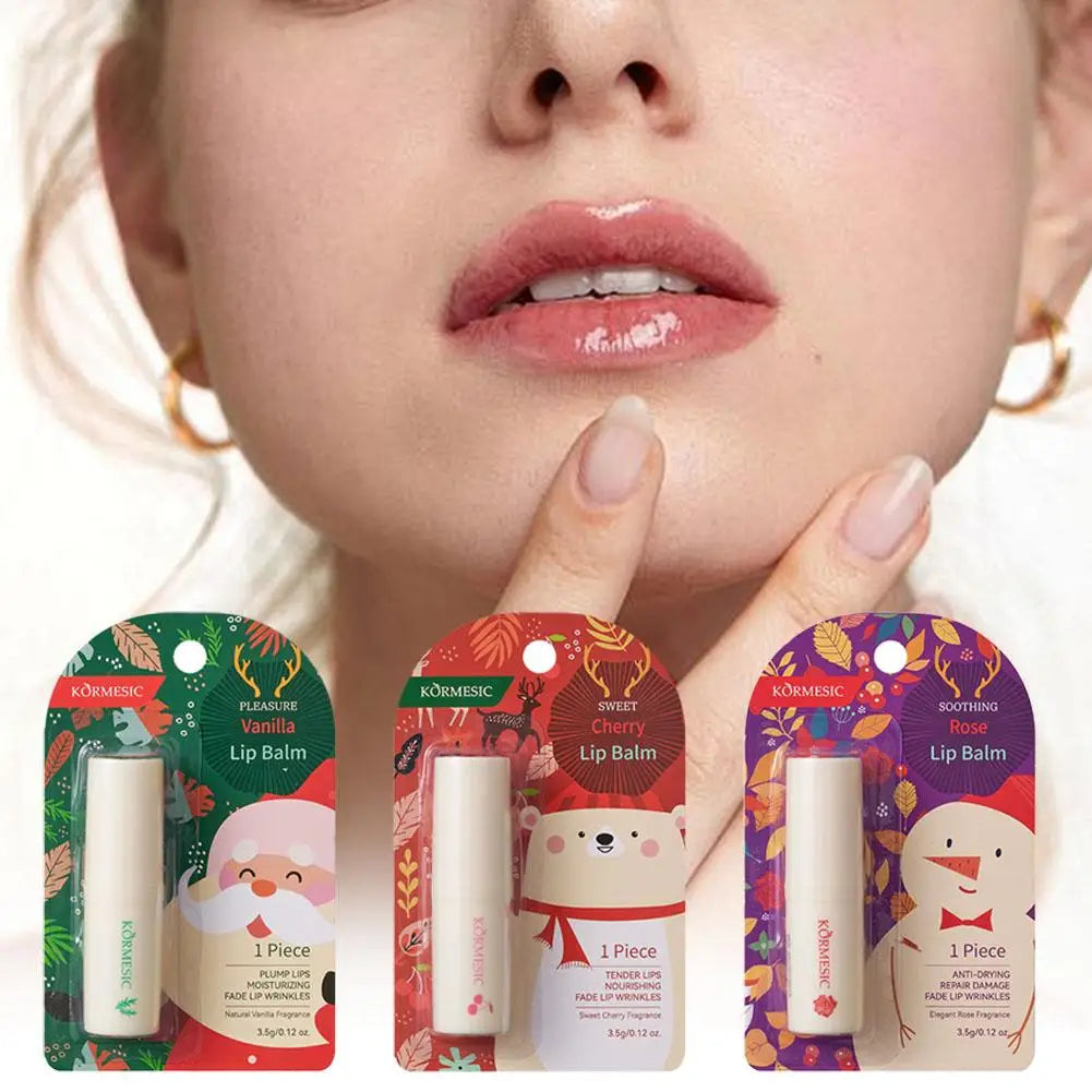 Holiday Moisturizing Lip Balm Fruit Flavors Lip Balms Gift Smooth Hydrating Tinted Lip Balm Care Christmas Lip Balm Party Favors
