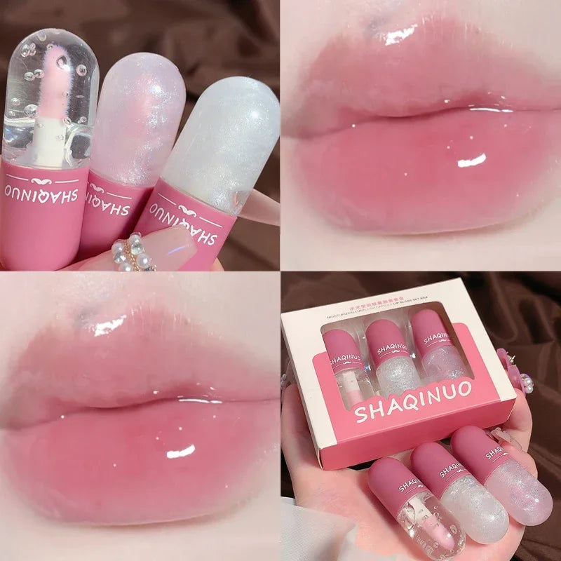 Moisturizing Plumping Lip Oil Color Change Crystal Jelly Lip Glaze Glass Transparent Glitter Lip Gloss Lips Makeup Cosmetics