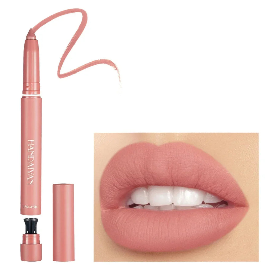 12 Colors Velvet Matte Lipsticks Waterproof Long Lasting Nude 2 IN 1 Stick on-Stick Cup Lips Makeup Tint Pen Daily Makeup Tools