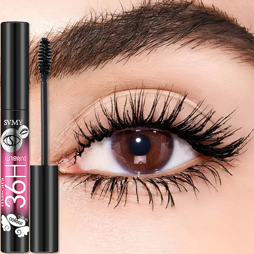 Prolonged 36H Curling Mascara Waterproof Silk Thin Brush Head Smudge Proof Volumizing Non-caking Mascara Makeup Lash Extension