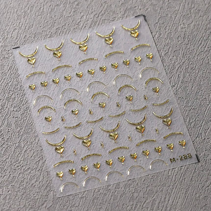 1pcs White 5D Pearl Lace Wave Lines Nail Art Stickers Elegant Exquisite Nail Decoration Decals DIY Self Adhesive Transfer Slider