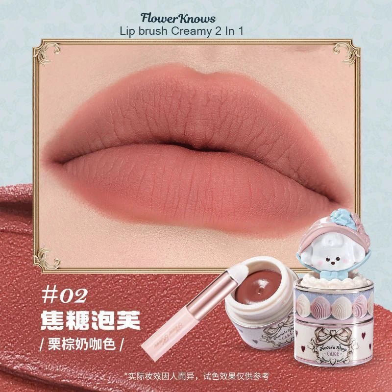 Flower Knows Never's Shop Collection Creamy Matte Lipstick Natural Velvet Finish Hydrating Vitamin E Core Vegan Makeup Lip Mud