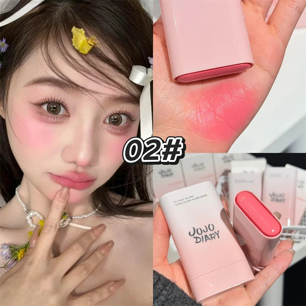 Monochrome Creamy Blush Makeup Multi Stick for Lip & Cheek Rouge Tint Moisturizer Pink Peach Cream Blusher Brightening Skin Tone
