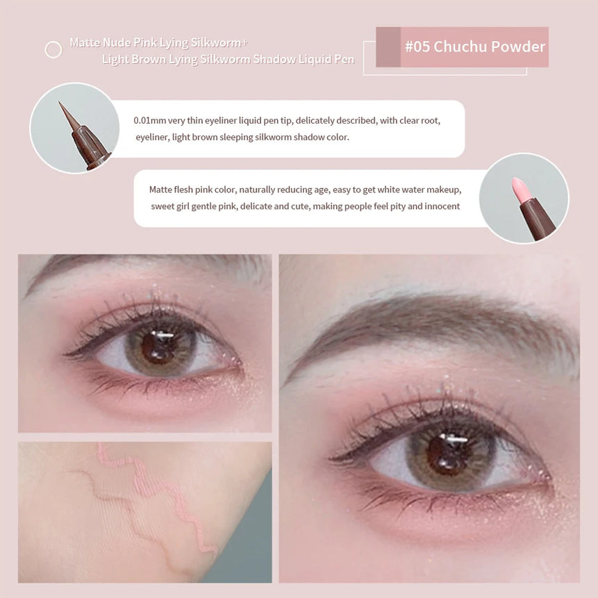 Eyeliner Double Head Pen For Smooth And Delicate Eye Makeup  Quick Drying Film Forming Waterproof And Sweat Proof Eye Makeup