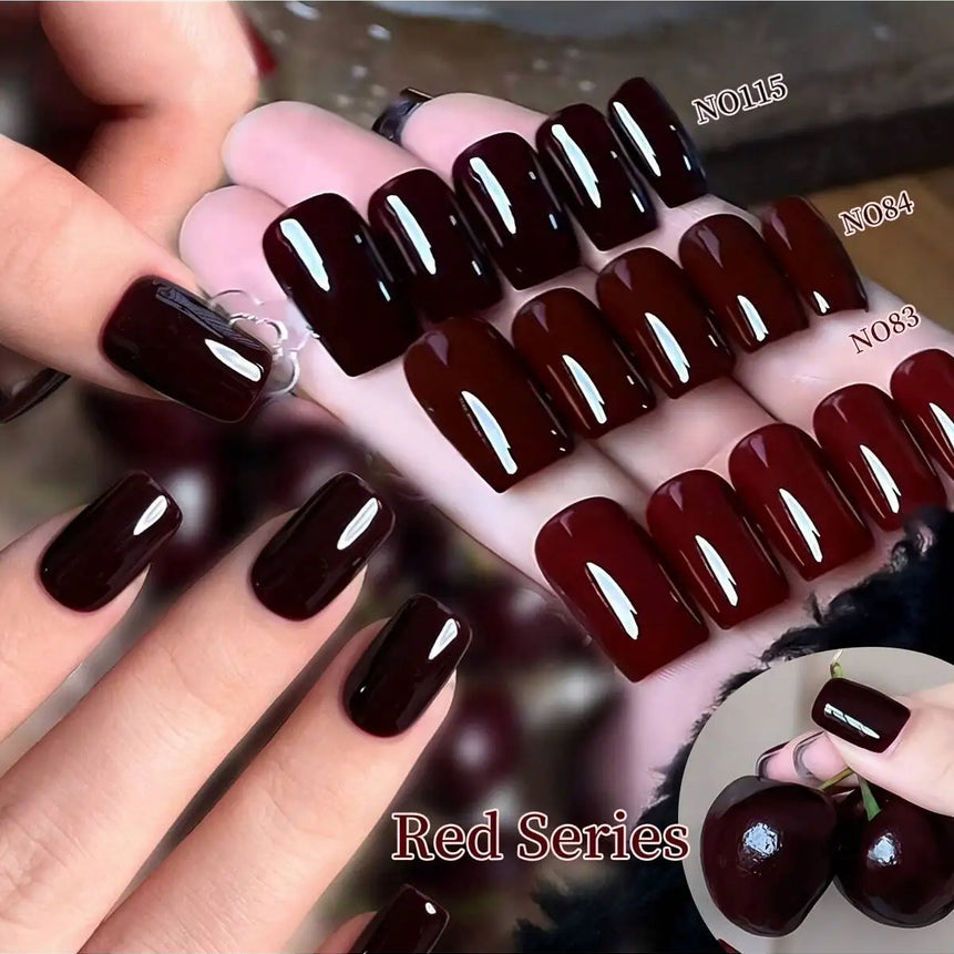 XEIJAYI 3pcs 15ML Gel Nail Polish  - Red Shades, Glossy & Matte Finish, UV/LED Cured, Lead-Free, Alcohol-Free Gel