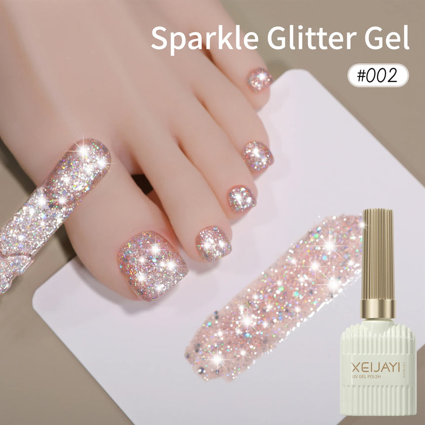 1/ 10pcs 15ML Glitter Silver Color Nail Gel Polish Semi-permanent Varnish Soak Off Nail Art  UV LED Gel Manicure For Summer