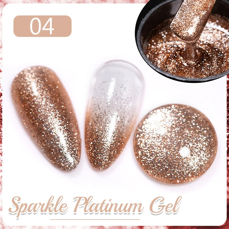 8ML Christmas Sparkling Reflective Diamond Glitter Liner Gel Nail Polish Soak Off UV Semi-Permanent Nail Art Varnish Manicure
