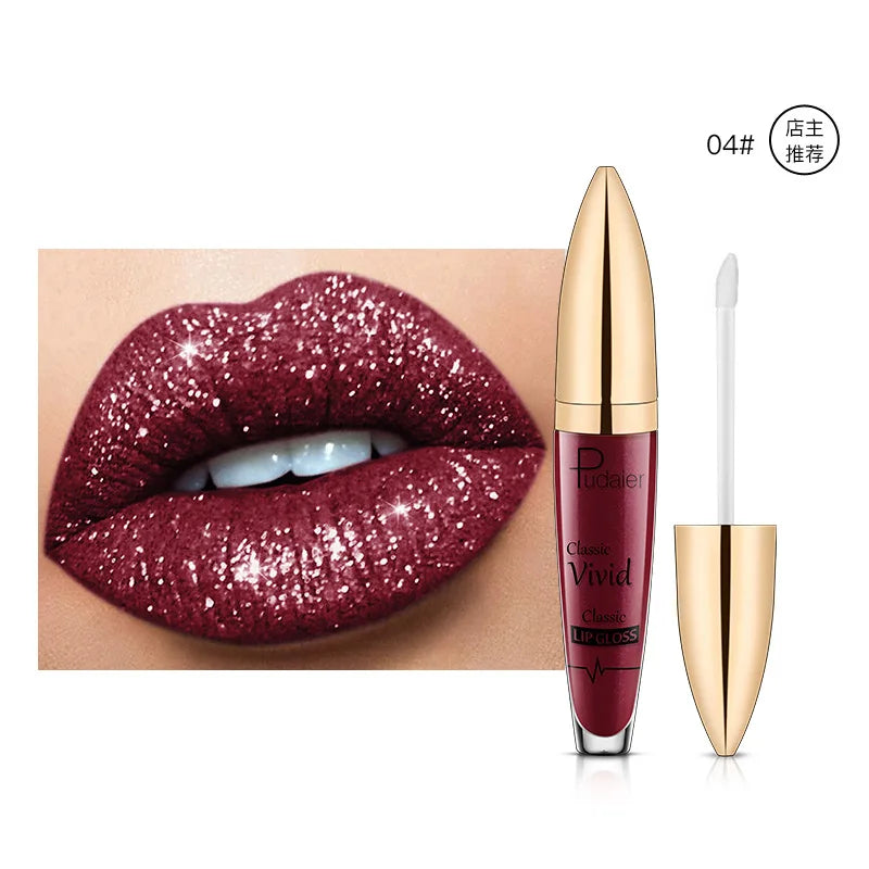 High pigmented Shiny lipstick,  long-lasting, glossy waterproof lipstick - party stage role-playing Valentine's Day gift