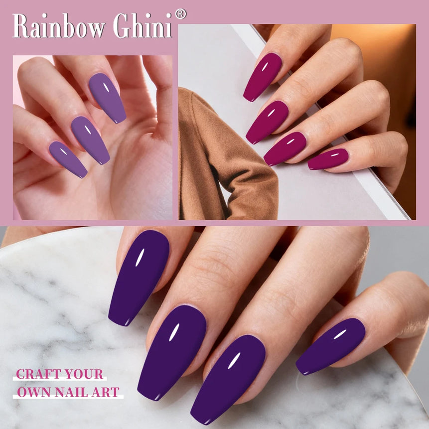 Rainbow Ghini 15ML 146 Colors Long-Lasting Colorful Gel Nail Polish Professional UV/LED Gel Polish Base Coat Matte Top Coat