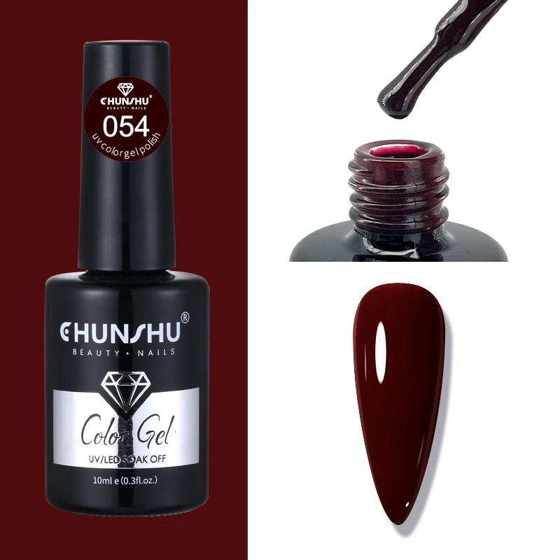 CHUNSHU 10ml Gel Nail Polish Soak Off Semi-Permanent Varnish Professional Salon UV LED Nails Art Gel No Smell All Seasons Colors