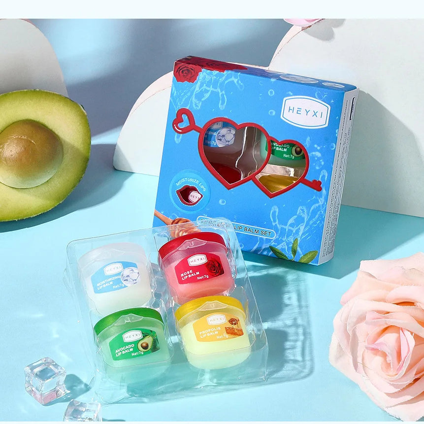 4/6/8pcs Fruit Series Lip Balm Set Sleeping Lip Mask Moisturizing Hydrating Non-sticky Anti-Cracked Lip Balm Lips Care