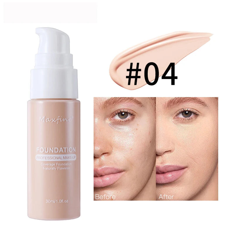 Liquid Foundation | Full Coverage, Conceals Imperfections Effectively, Waterproof & Sweat-Resistant, Professional Makeup for Smooth, Flawless Skin