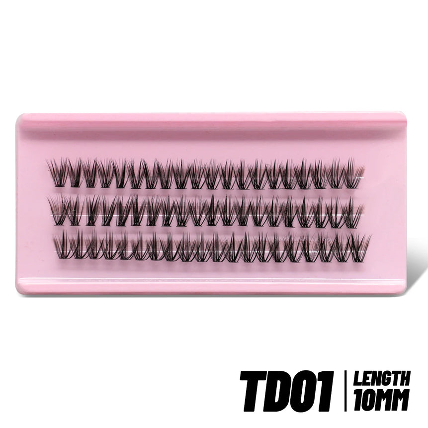 GROINNEYA Cluster Lashes Kit Individual Lashes Volume Mixed Tray 3D Faux Mink Lashes Wispy Eyelash Extension Makeup