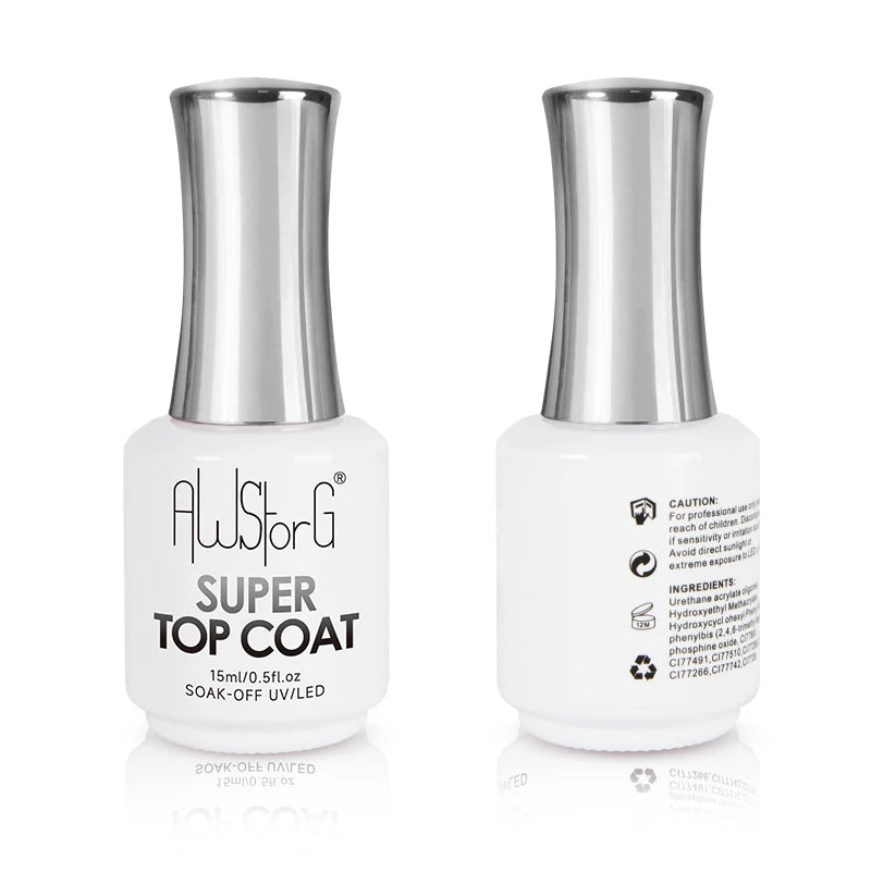 AWStorG  Fiber Rubber Base Gel For Nails UV Gel Polish Semi Permanent Repair Fix Crack Nail Rubber Base Gel Strengthener 15ml