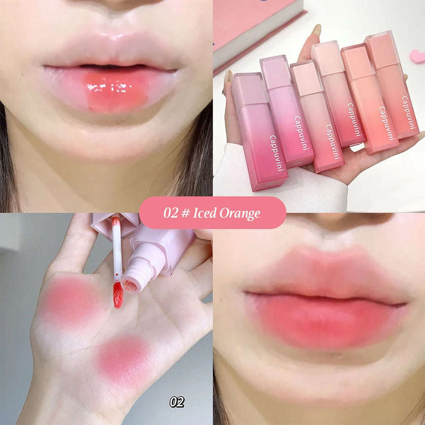 Cappuvini Nude Water Mist Lip Glaze Matte Velvet White Lip Gloss Long-lasting Lipstick
