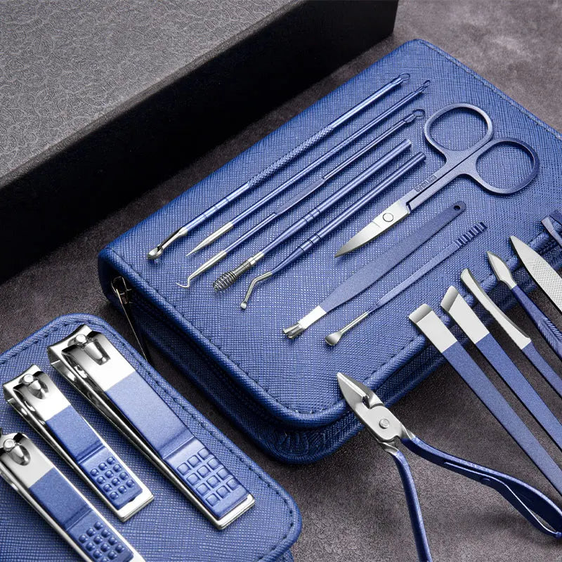 Nail Art Set Scissors Nail Clippers Set Stainless Steel Cutter Pedicure Beauty Manicure Kit with Travel Case Kit 9/18/26Pcs