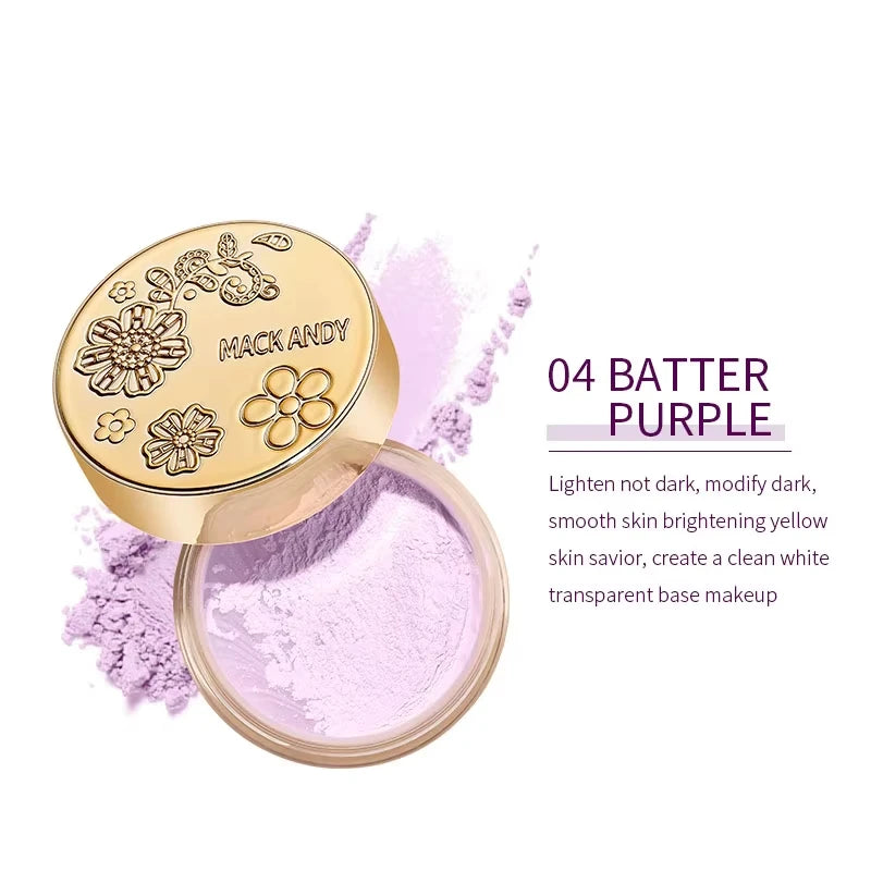 MACKANDY Soft Honey Loose Powder Waterproof Long-lasting Oil Control Shimmer Brighten Coverage Setting Powder Facial Makeup