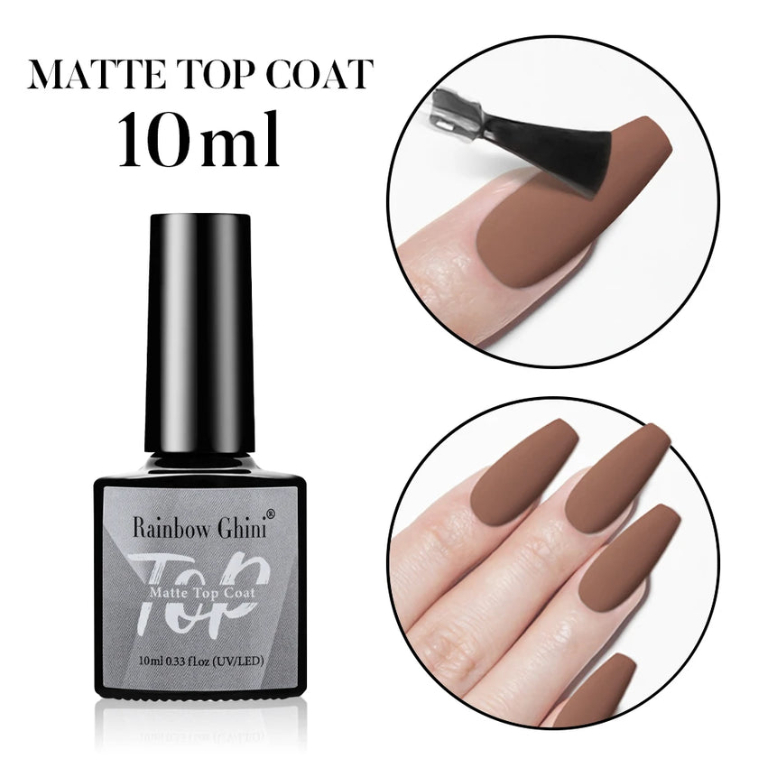 Rainbow Ghini 15ML 146 Colors Long-Lasting Colorful Gel Nail Polish Professional UV/LED Gel Polish Base Coat Matte Top Coat