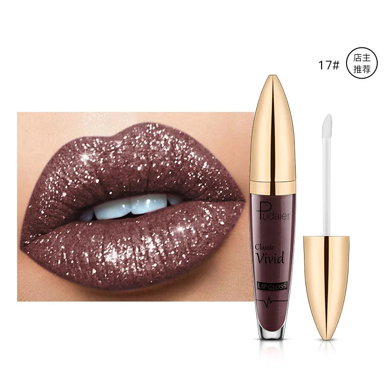 High pigmented Shiny lipstick,  long-lasting, glossy waterproof lipstick - party stage role-playing Valentine's Day gift