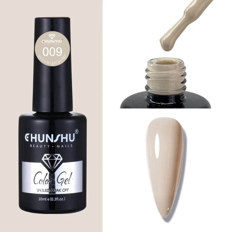 CHUNSHU 10ml Gel Nail Polish Soak Off Semi-Permanent Varnish Professional Salon UV LED Nails Art Gel No Smell All Seasons Colors