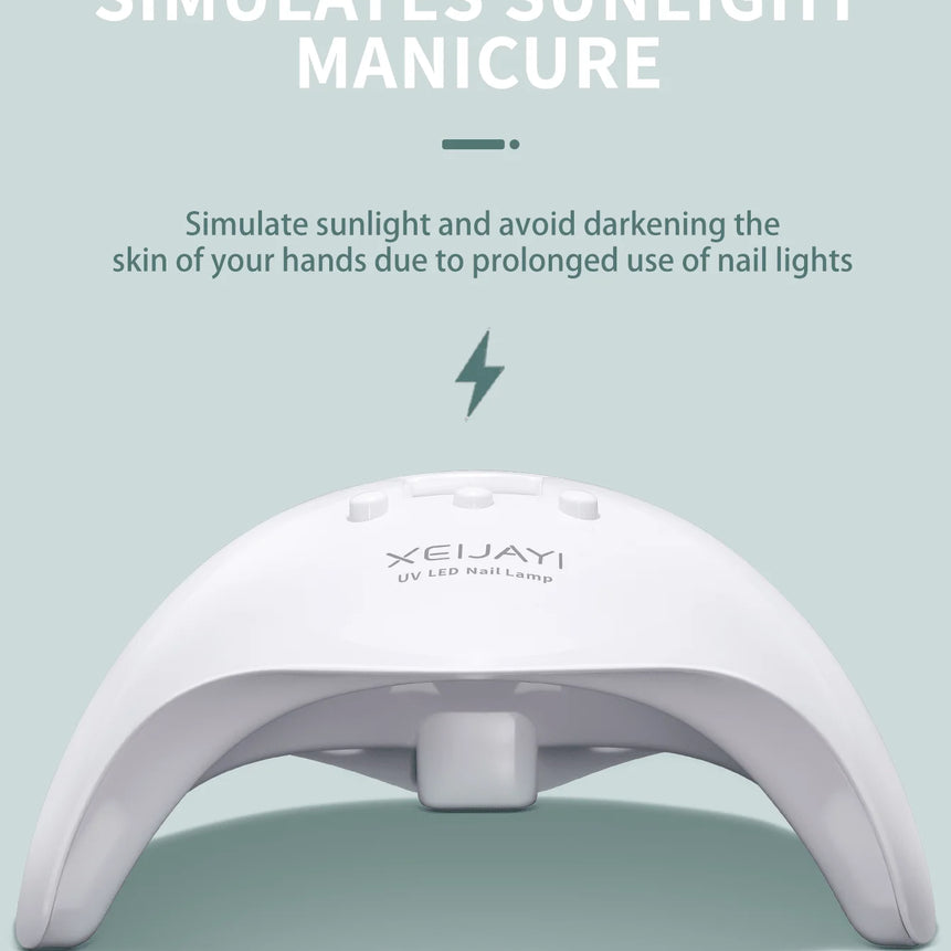 XEIJAYI 1Pc White UV LED Nail Lamp 20 Lamp Beads, Nail Dryer Gel Polish Light, UV Nail Light With 3 Timer Setting LED Dryer