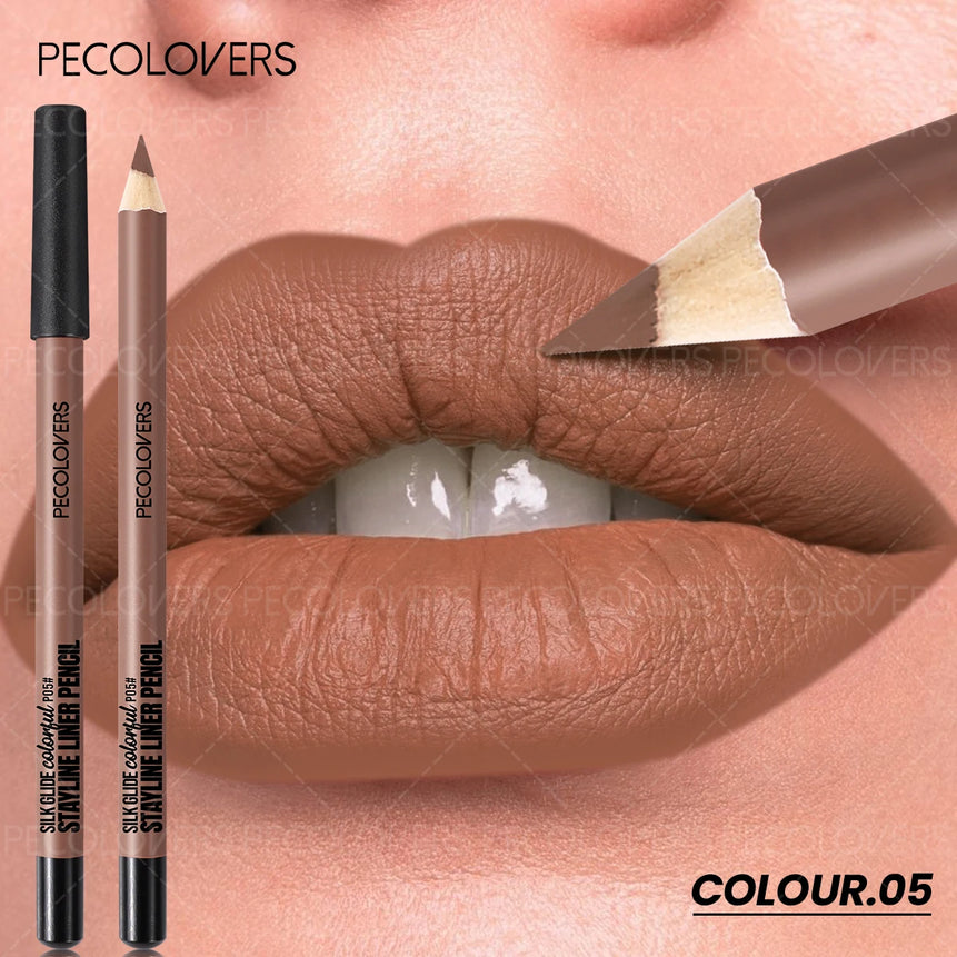 1PC Matte Lip Liner - Pencil Formula, Nude Pink/Brown/Red, Smooth Effect, Three-dimensional Lip, Beginner-friendly