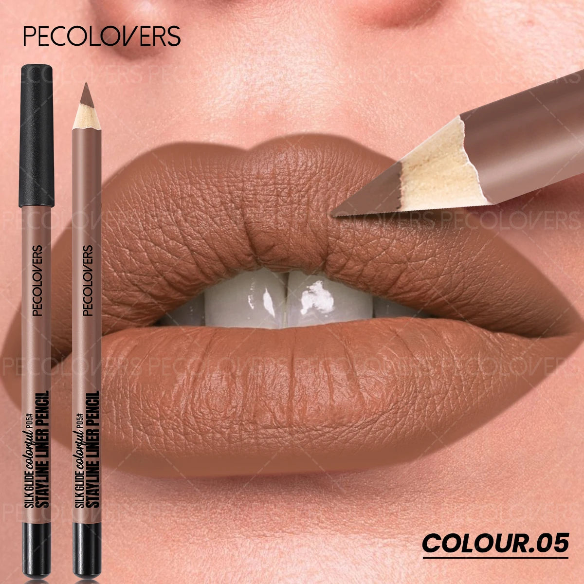 1PC Matte Lip Liner - Pencil Formula, Nude Pink/Brown/Red, Smooth Effect, Three-dimensional Lip, Beginner-friendly