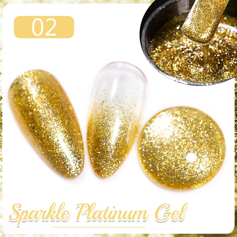 8ML Christmas Sparkling Reflective Diamond Glitter Liner Gel Nail Polish Soak Off UV Semi-Permanent Nail Art Varnish Manicure