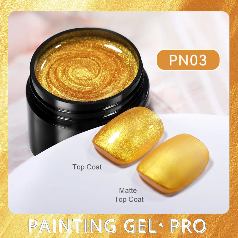BORN PRETTY Super bright Metallic Painting Gel Polish 5ML Gold Silver Metal Gel Nail Polish Flower Drawing Lines French Nails